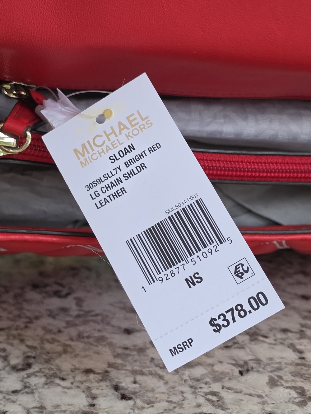 Michael Kors Sloan Large Red Chain Shoulder Bag - Picture 10 of 12